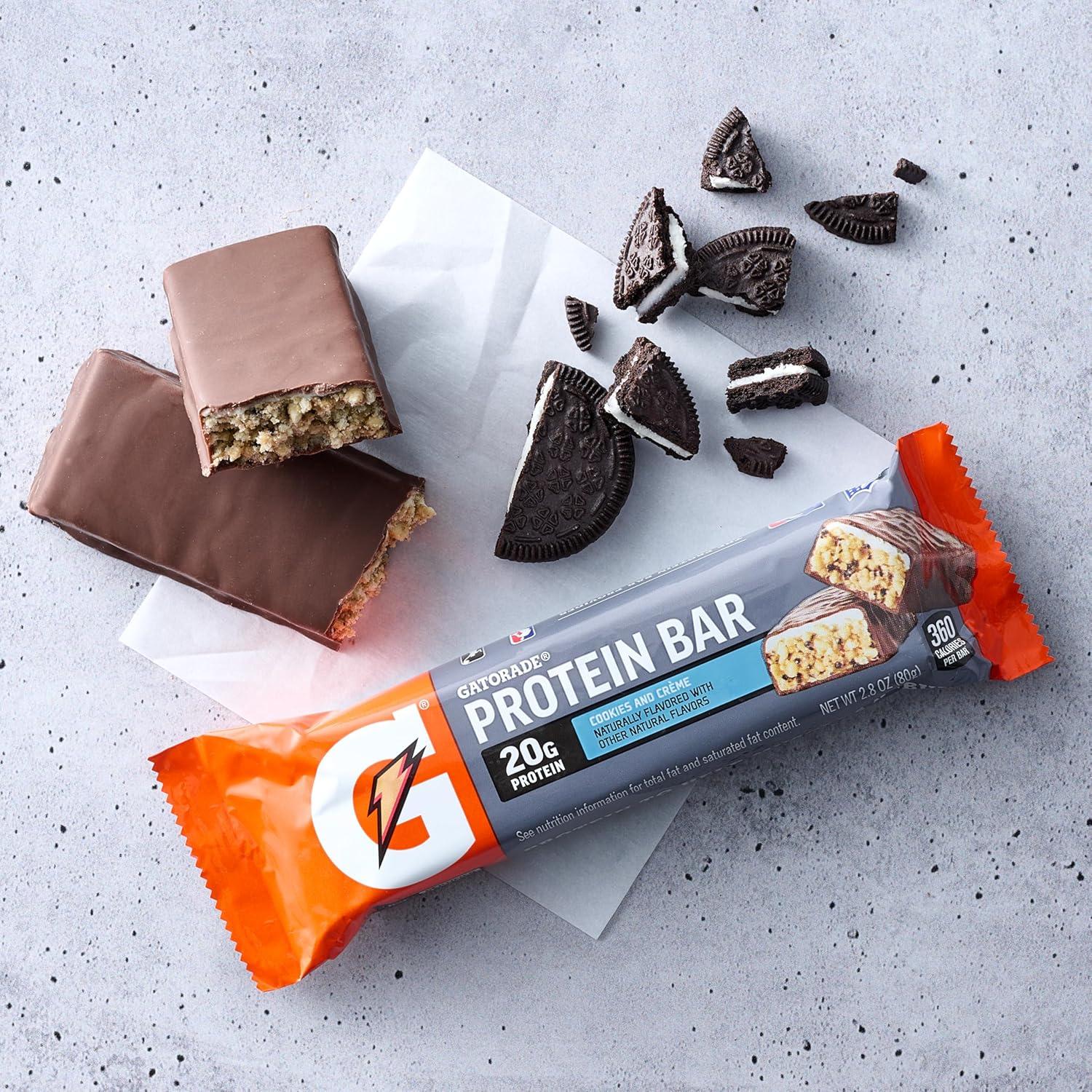 imageGatorade Whey Protein Recover Bars Chocolate Chip 28 ouncePack of 12Cookies And Cream
