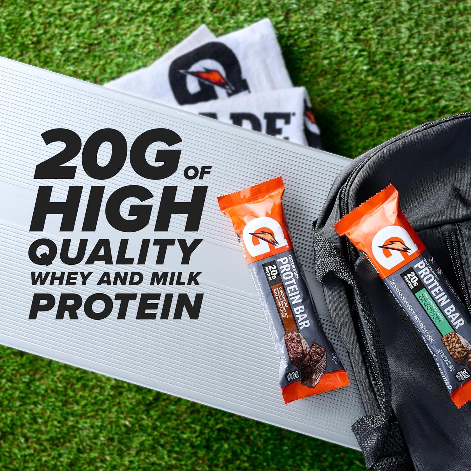 imageGatorade Whey Protein Recover Bars Chocolate Chip 28 ouncePack of 12Peanut Butter Chocolate