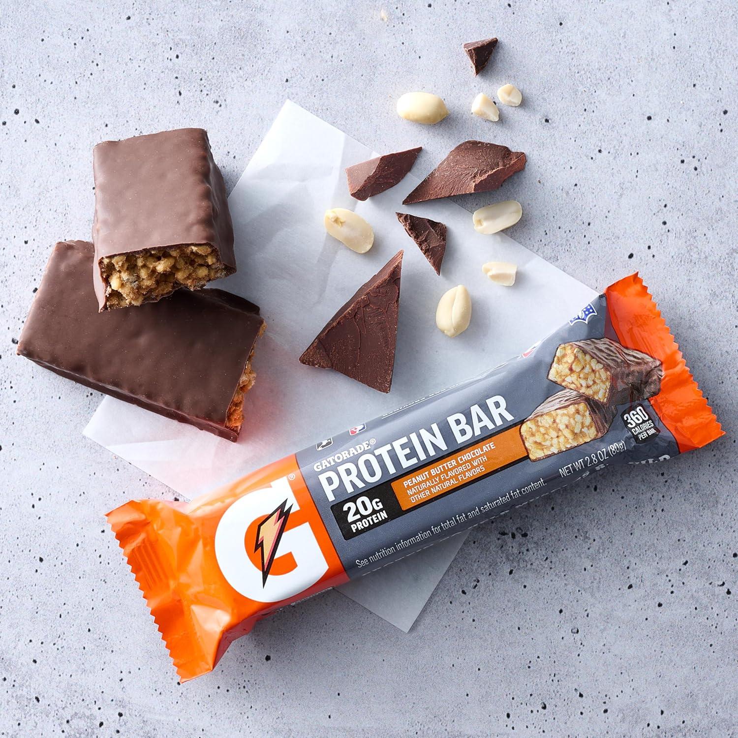 imageGatorade Whey Protein Recover Bars Chocolate Chip 28 ouncePack of 12Peanut Butter Chocolate