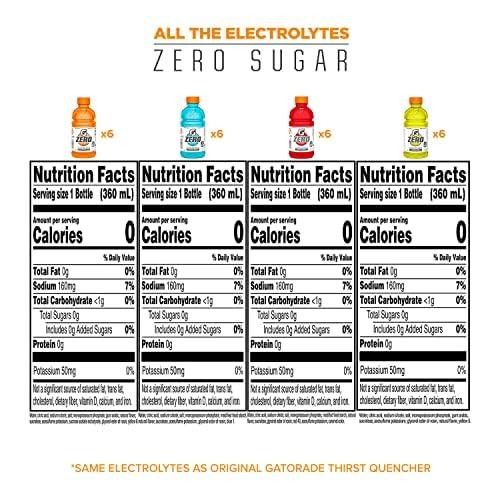 imageGatorade Zero Sugar Thirst Quencher Glacier Cherry Variety Pack 12 Fl Oz Pack of 24Zero Glacier Cherry Variety Pack