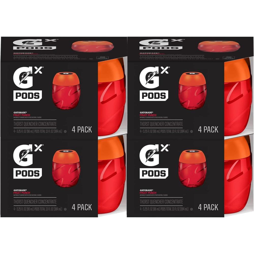 imageGatorade Gx Hydration System NonSlip Gx Squeeze Bottles Or Gx Sports Drink Concentrate Pods 4 Count Pack of 4