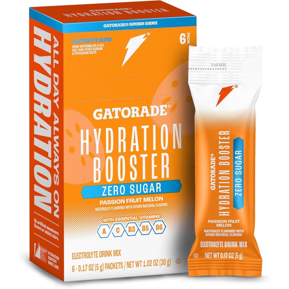 imageGatorade Hydration Booster Zero Sugar Passion Fruit Melon Pack of 6Passion Fruit Melon