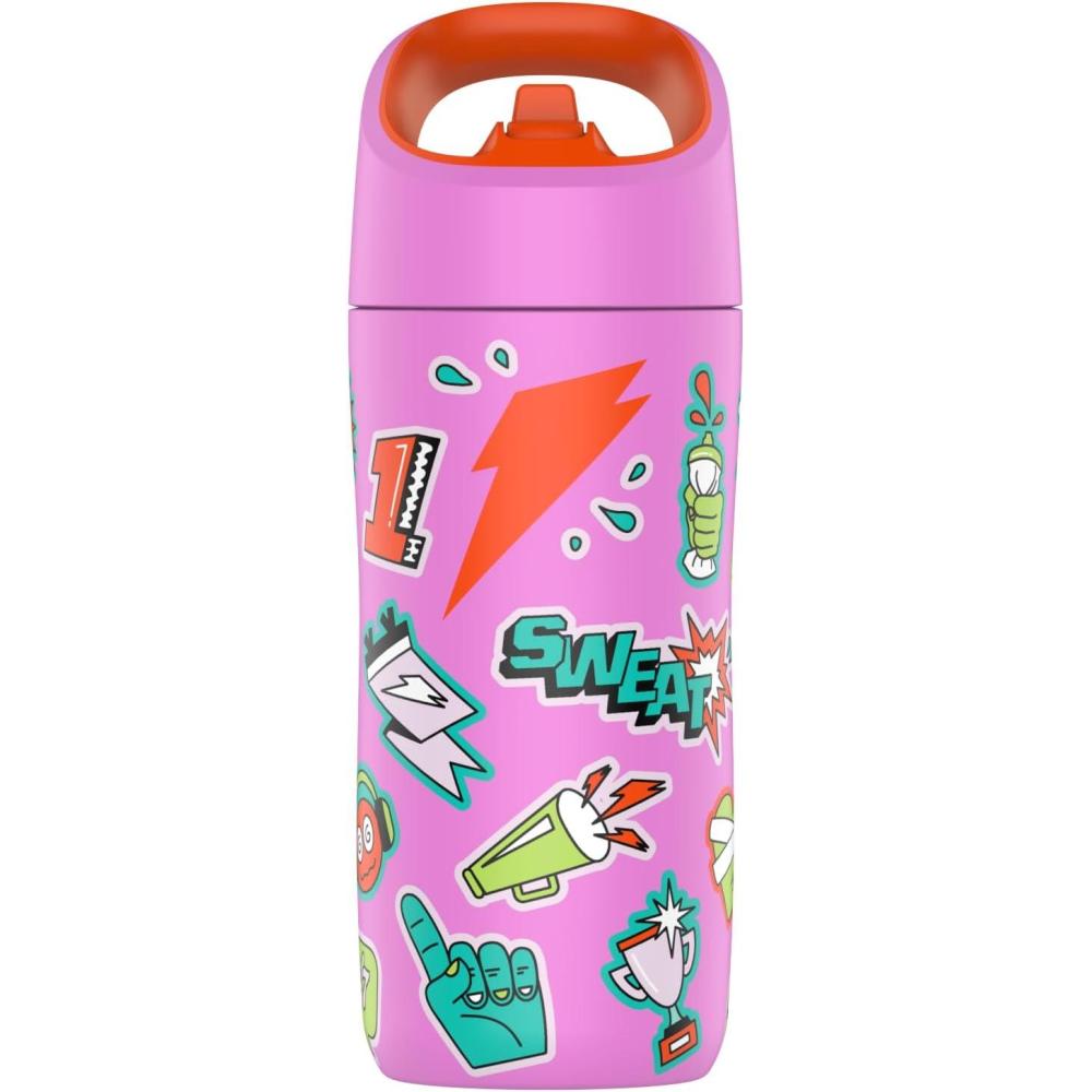 imageGatorade Kids Rookie Metal Water Bottle 12oz Stainless Steel Bottle DoubleWall Insulation Vacuum Insulated Thermo MugSticker Pink
