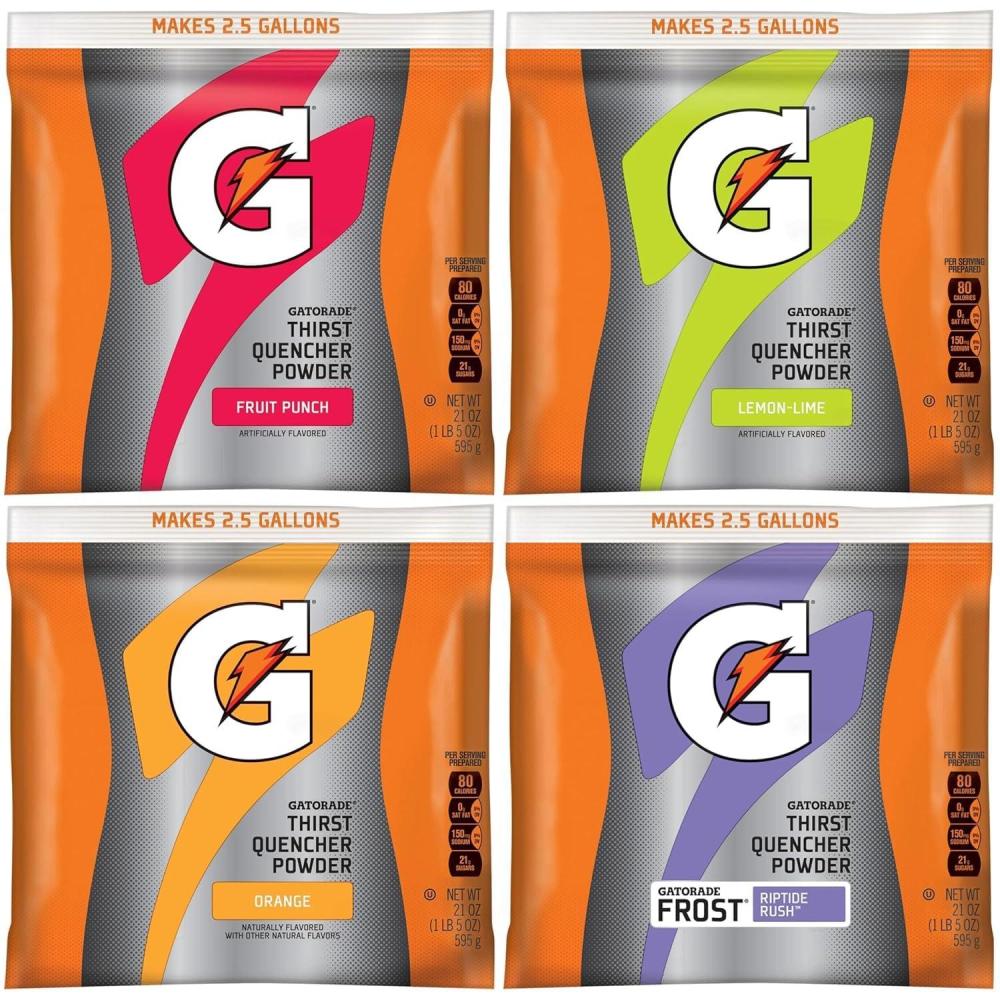 imageGatorade Powder Bag Riptide Rush 131 Pound Pack of 324Flavor Variety Pack