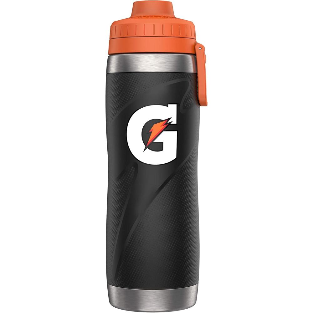 imageGatorade Stainless Steel Sport Bottle 26oz DoubleWall Insulation Green 26oz Pack of 1Black