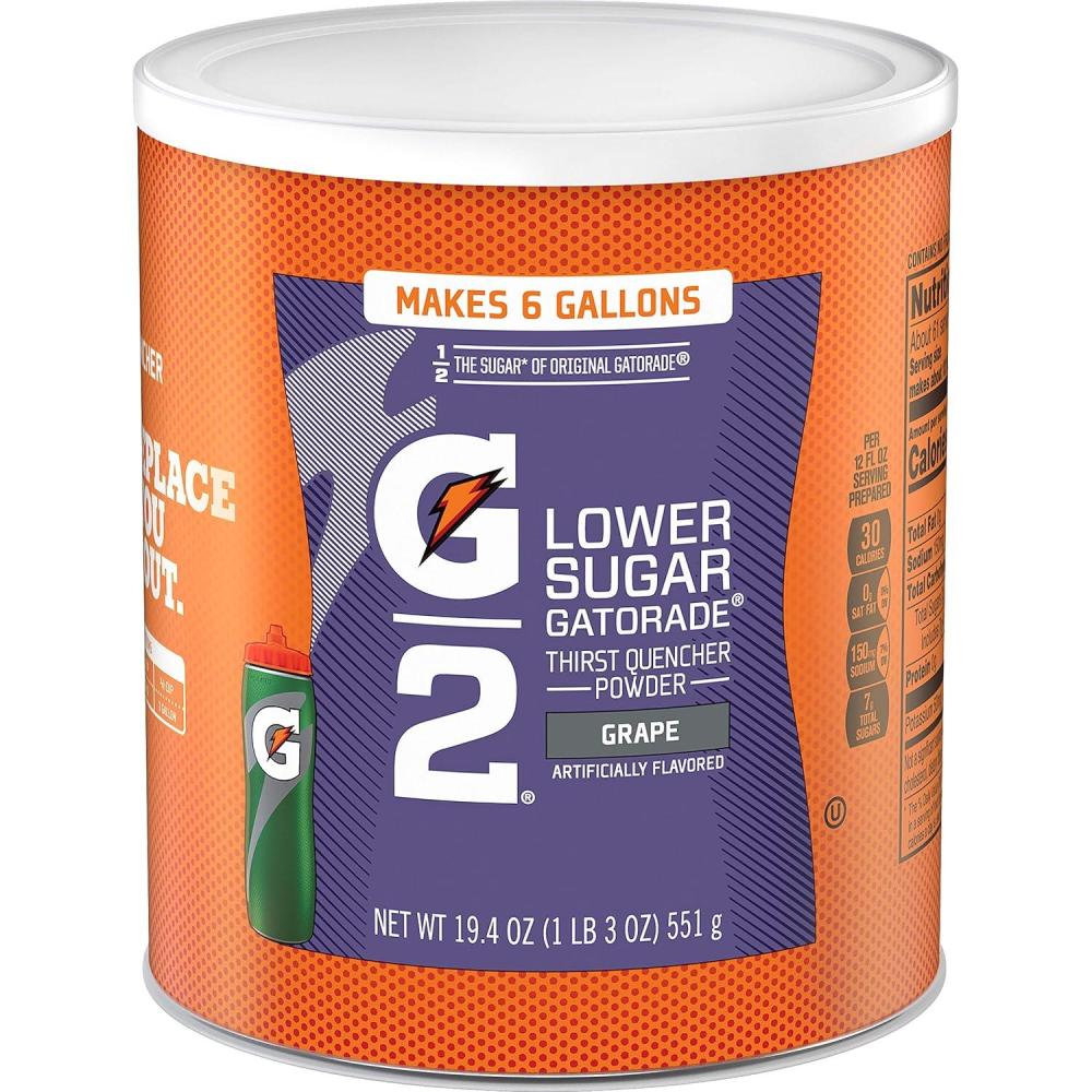 imageGatorade Thirst Quencher Powder G2 Low Calorie Grape 194 Ounce Pack of 3G2 Grape