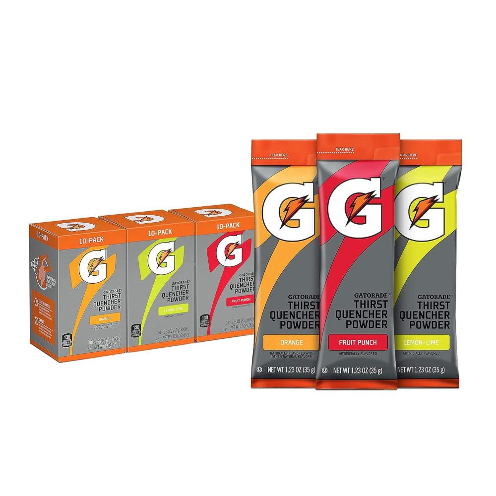 imageGatorade Thirst Quencher Powder Sticks 3 Flavor Variety Pack 30 Pack3 Flavor Variety Pack