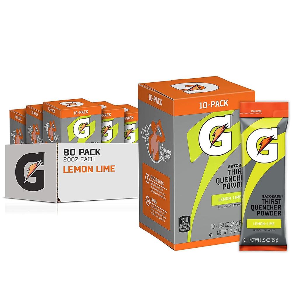 imageGatorade Thirst Quencher Powder Sticks 3 Flavor Variety Pack 30 PackLemon Lime