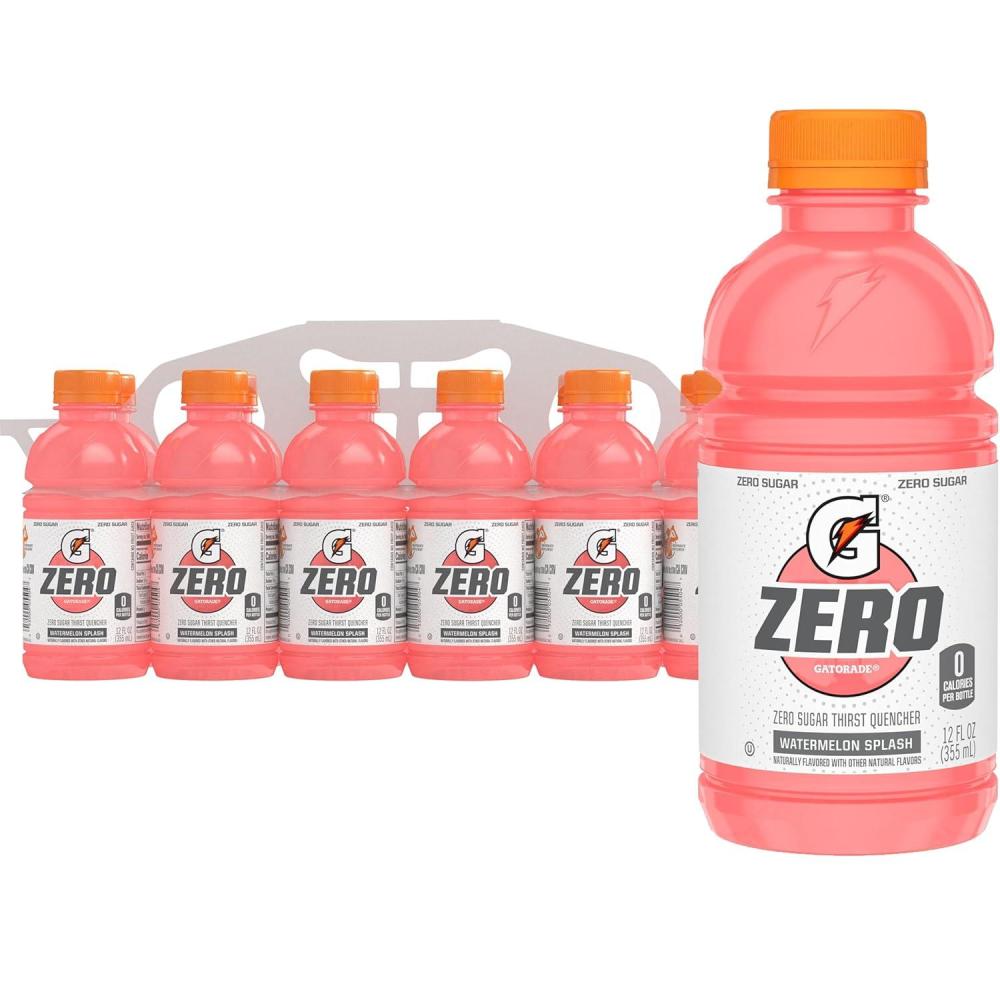 imageGatorade Thirst Quencher Zero Sugar Sports Drink Fruit Punch 12oz Bottles 12 Pack Electrolytes for RehydrationZero Sugar Watermelon Splash