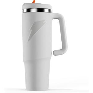 Gatorade Crossover Stainless Steel Tumbler Bottle, White, Double-Wall Insulation, 36 fl oz(White)