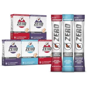 Gatorade G Zero Powder, Fruit Punch Variety Pack, 0.10oz Individual Packets – 10 Count (Pack of 5)(Fruit Punch Variety)