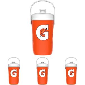 Gatorade Half Gallon Cooler Jug, Sports Hydration Jug, BPA-Free, 64oz, Double Wall Insulation​(1/2 Gallon Jug (Pack of 4))