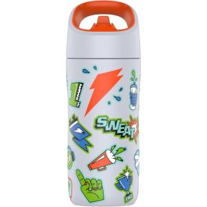 Gatorade Kids’ Rookie Metal Water Bottle, 12oz, Stainless Steel Bottle, Double-Wall Insulation, Vacuum Insulated, Thermo Mug(Sticker White)