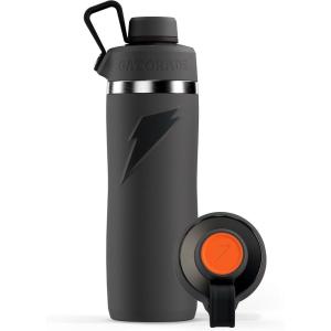 Gatorade ‘Overtime’ 22oz Stainless Steel Water Bottle, Twist Cap, Grey(Grey)