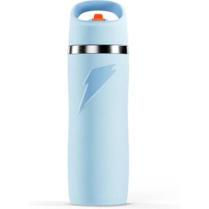 Gatorade ‘Overtime’ 22oz Stainless Steel Water Bottle, Twist Cap, Grey(Light Blue)