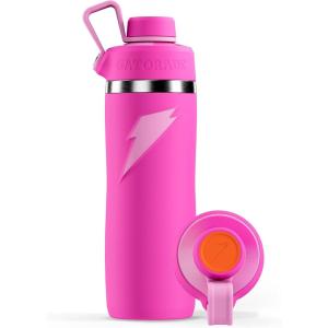 Gatorade ‘Overtime’ 22oz Stainless Steel Water Bottle, Twist Cap, Grey(Pink)
