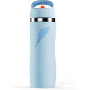 Gatorade ‘Overtime’ 32oz Stainless Steel Water Bottle, Twist Cap, White(Light Blue)