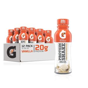 Gatorade Recover Protein Shake, Chocolate, 20g Protein, 11.6 fl oz Plastic Bottle, Pack of 12(Vanilla)
