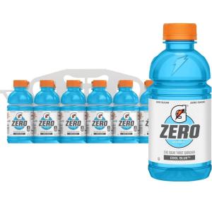 Gatorade Thirst Quencher Zero Sugar Sports Drink, Fruit Punch, 12oz Bottles, 12 Pack, Electrolytes for Rehydration(Zero Sugar – Cool Blue)