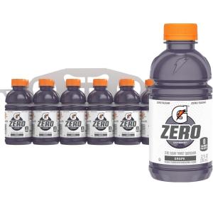 Gatorade Thirst Quencher Zero Sugar Sports Drink, Fruit Punch, 12oz Bottles, 12 Pack, Electrolytes for Rehydration(Zero Sugar Fierce Grape)