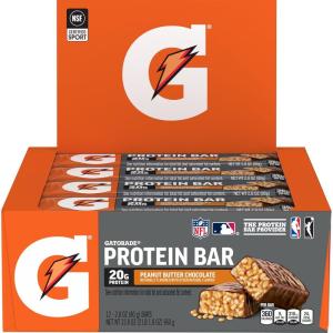 Gatorade Whey Protein Recover Bars, Chocolate Chip, 2.8 ounce(Pack of 12)(Peanut Butter Chocolate)