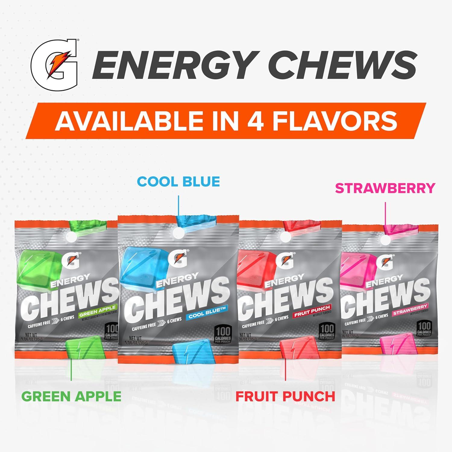 imageGatorade Energy Chews Cool Blue Caffeine Free B12 100 Calorie Pouches 5 PackCool Blue