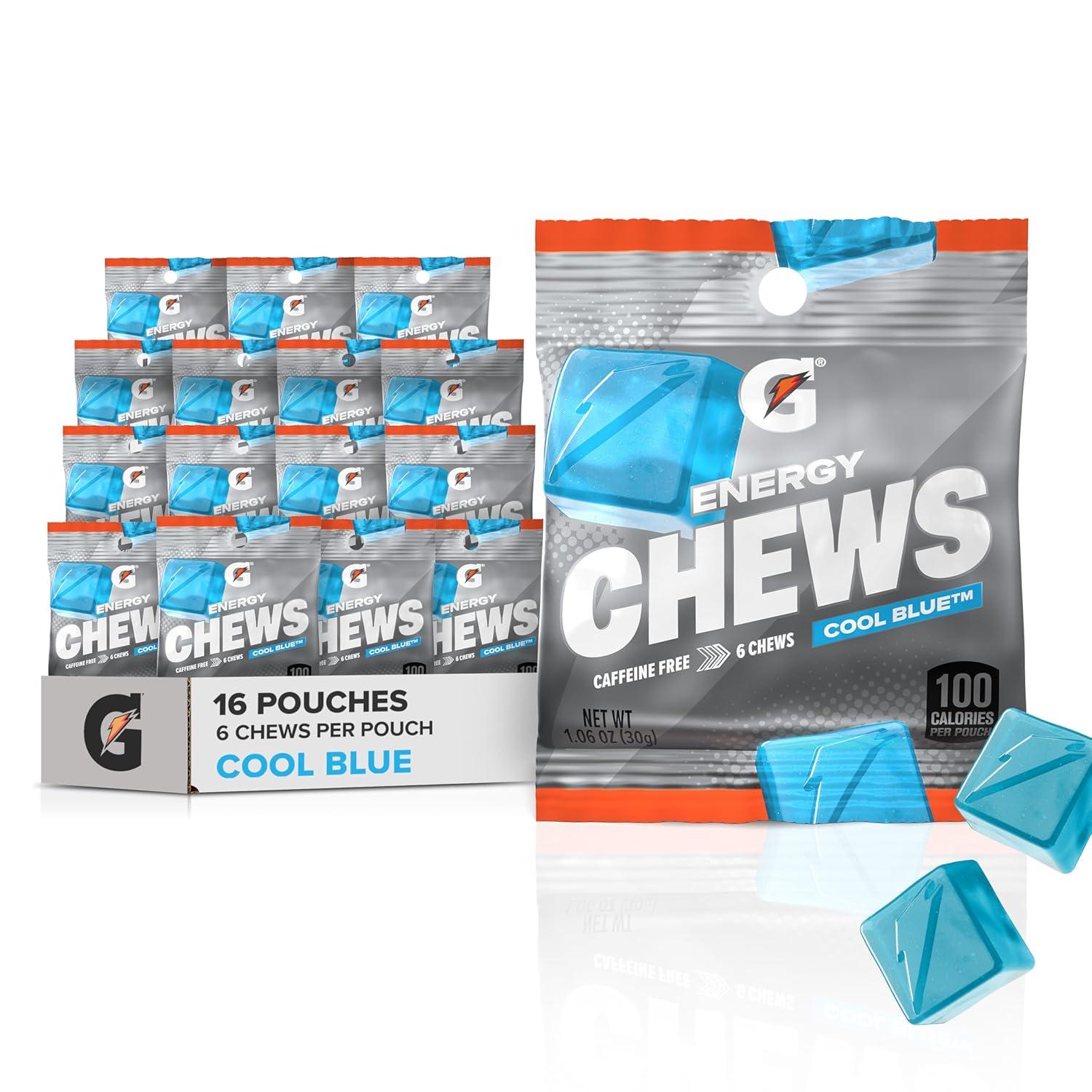 imageGatorade Energy Chews Cool Blue Caffeine Free B12 100 Calorie Pouches 5 PackCool Blue