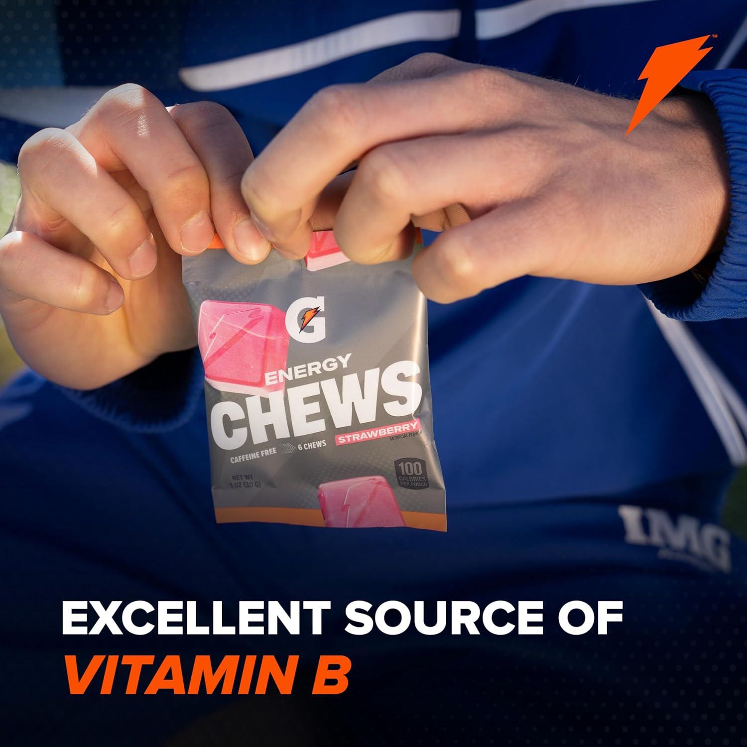 imageGatorade Energy Chews Cool Blue Caffeine Free B12 100 Calorie Pouches 5 PackFruit Punch