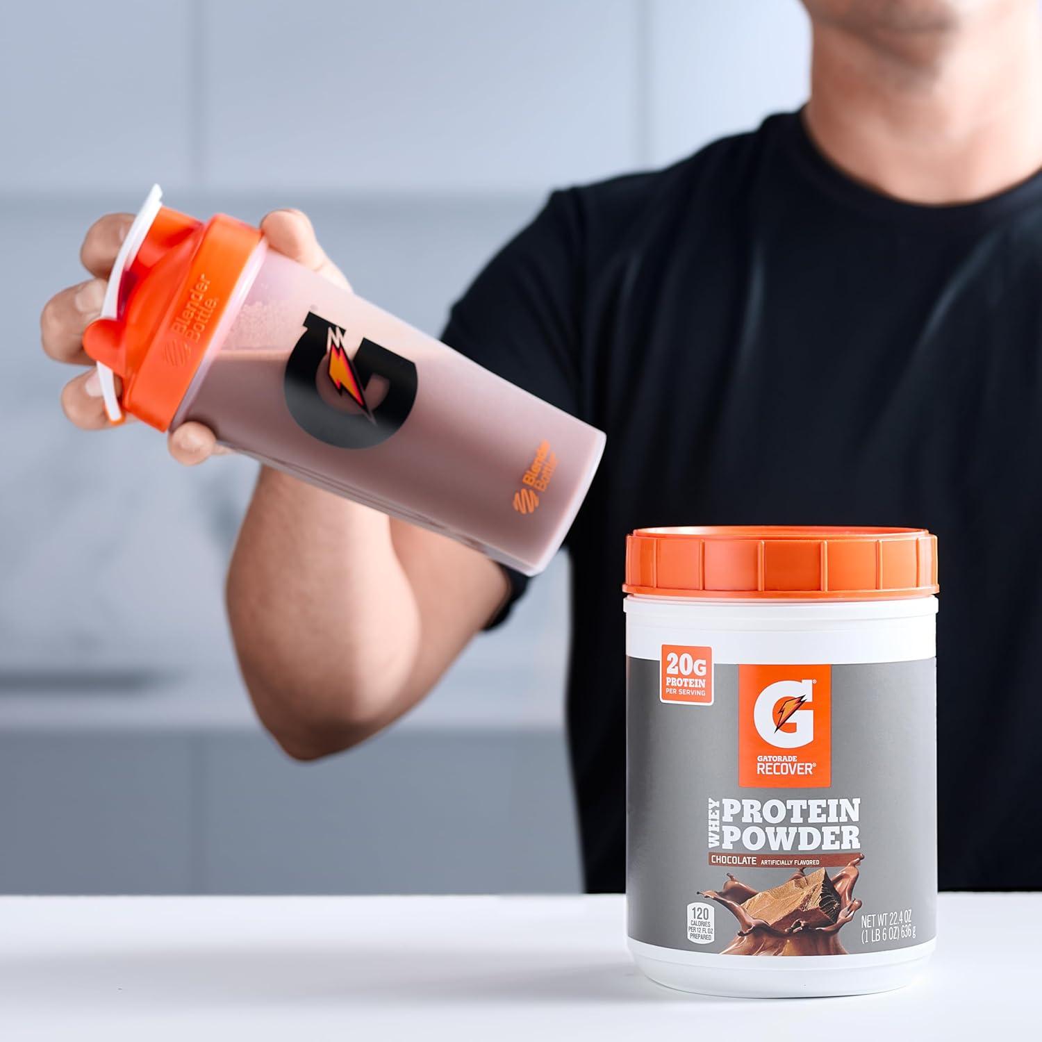 imageGatorade Whey Protein Powder Chocolate 224 Ounce 20 servings per canister 20 grams of protein per servingChocolate