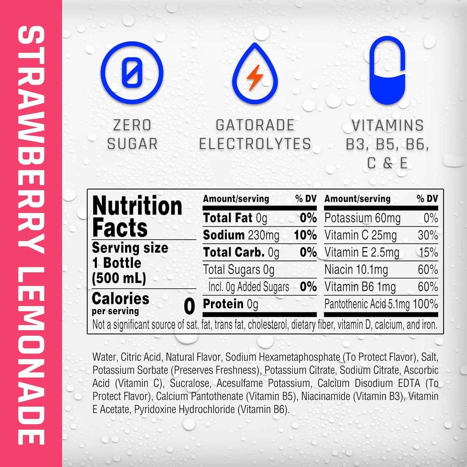 imagePropel Electrolyte Enhanced Water Sports Drink Strawberry Lemonade Flavored Water Zero Calorie ampamp Zero Sugar Hydration with Electrolytes and Vitamins C ampamp E 169 fl oz Water Bottles 12 PackStrawberry Lemonade