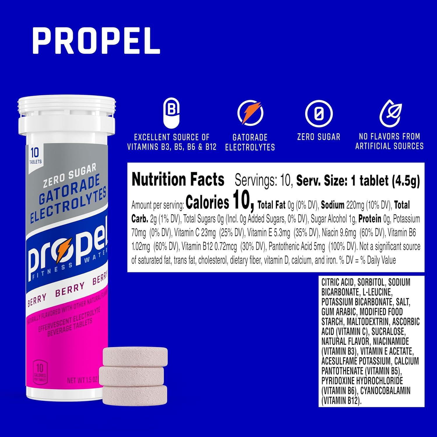 imagePropel Tablets 4 Flavor Variety Pack Makes 169oz Fl Oz 40 countBerry