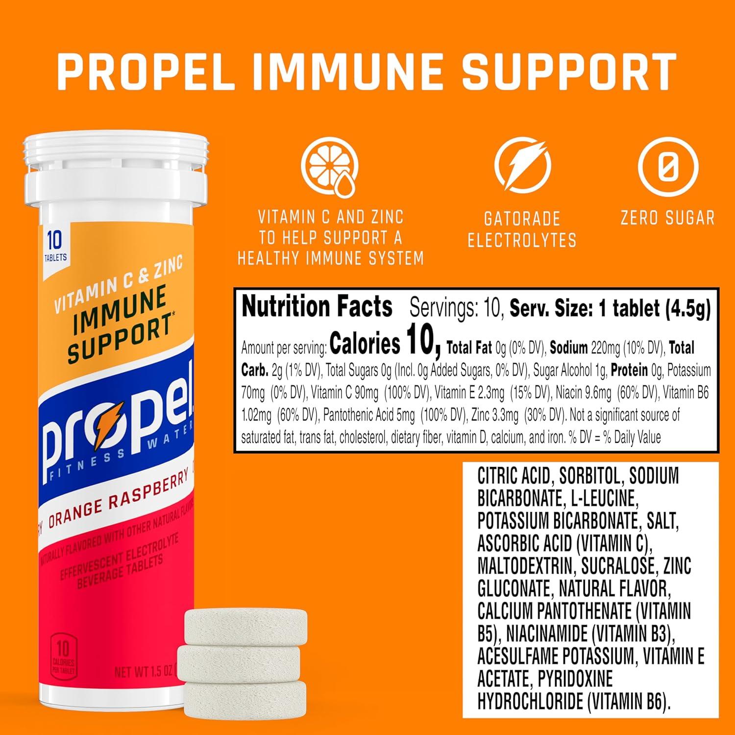 imagePropel Tablets 4 Flavor Variety Pack Makes 169oz Fl Oz 40 countOrange Raspberry