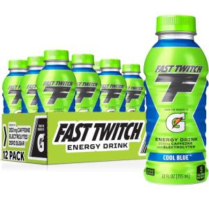 Fast Twitch Energy drink from Gatorade, Cool Blue, 12oz Bottles, (12 Pack), 200mg Caffeine, Zero Sugar, Electrolytes(Cool Blue)