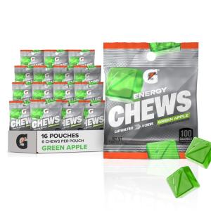 Gatorade Energy Chews, Cool Blue, Caffeine Free, B12, 100 Calorie Pouches, (5 Pack)(Green Apple)