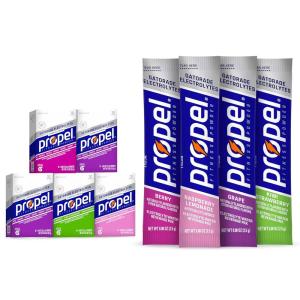 Propel Electrolyte Enhanced Water Drink Mix Powder Packets, 4 Flavor Variety Pack, Zero Calorie & Zero Sugar Hydration with Electrolytes and Vitamins C & E (50 Packets)(4-Flavor Variety Pack)