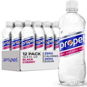 Propel Electrolyte Enhanced Water Sports Drink, Strawberry Lemonade Flavored Water, Zero Calorie & Zero Sugar Hydration with Electrolytes and Vitamins C & E, 16.9 fl oz Water Bottles (12 Pack)(Black Cherry)