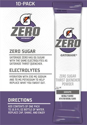 imageGatorade G Zero Powder Grape 010oz Pack of 10