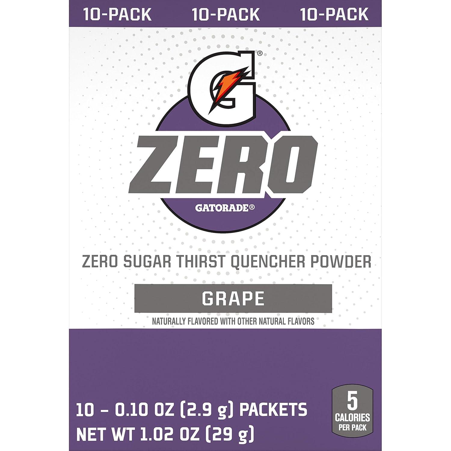 imageGatorade G Zero Powder Grape 010oz Pack of 10