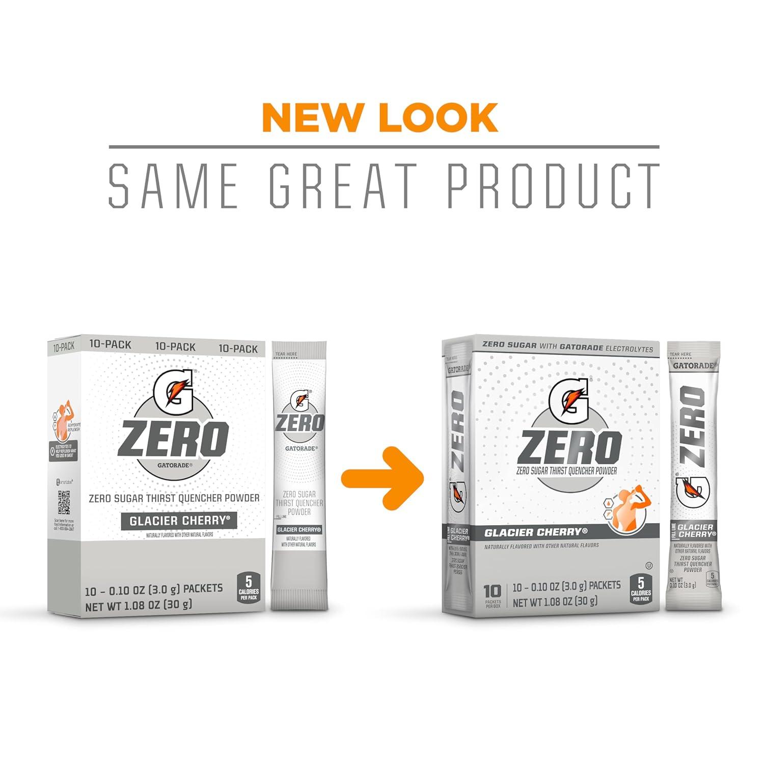imageGatorade G Zero Powder Packets Glacier Cherry 108oz 10ctGlacier Cherry