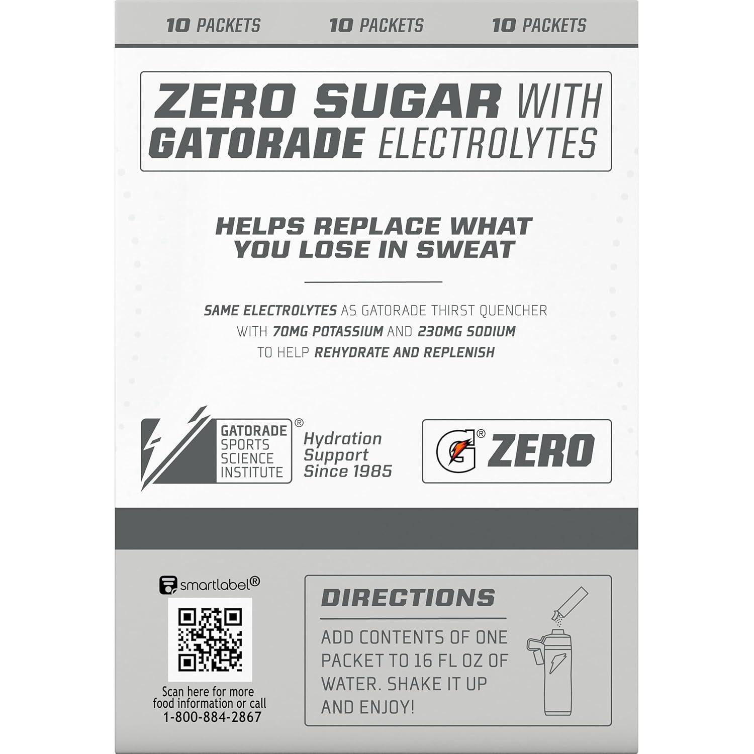 imageGatorade G Zero Powder Packets Glacier Cherry 108oz 10ctGlacier Cherry