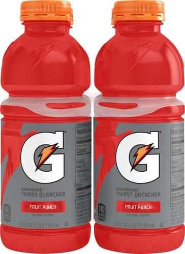 imageGatorade Thirst Quencher Sports Drink Fruit Punch 20oz Bottles 4 Pack Electrolytes for Rehydration