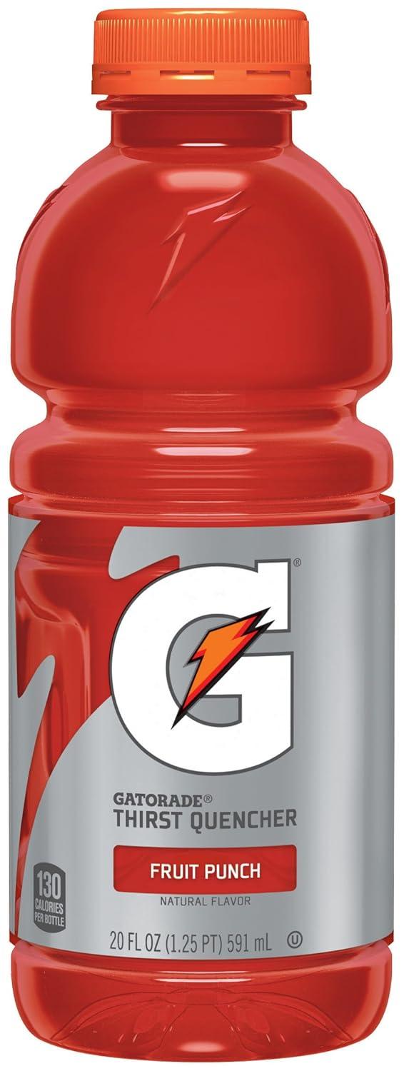 imageGatorade Thirst Quencher Sports Drink Fruit Punch 20oz Bottles 4 Pack Electrolytes for Rehydration