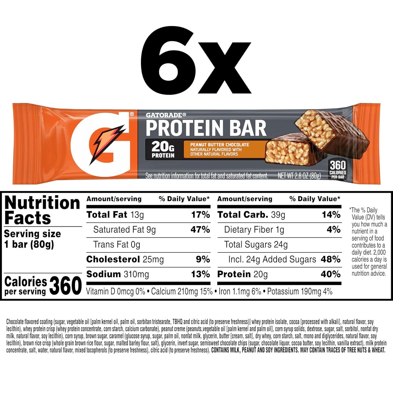 imageGatorade Whey Protein Recover Bars Chocolate Caramel 28 Oz 6 Ct6 Count Pack of 1