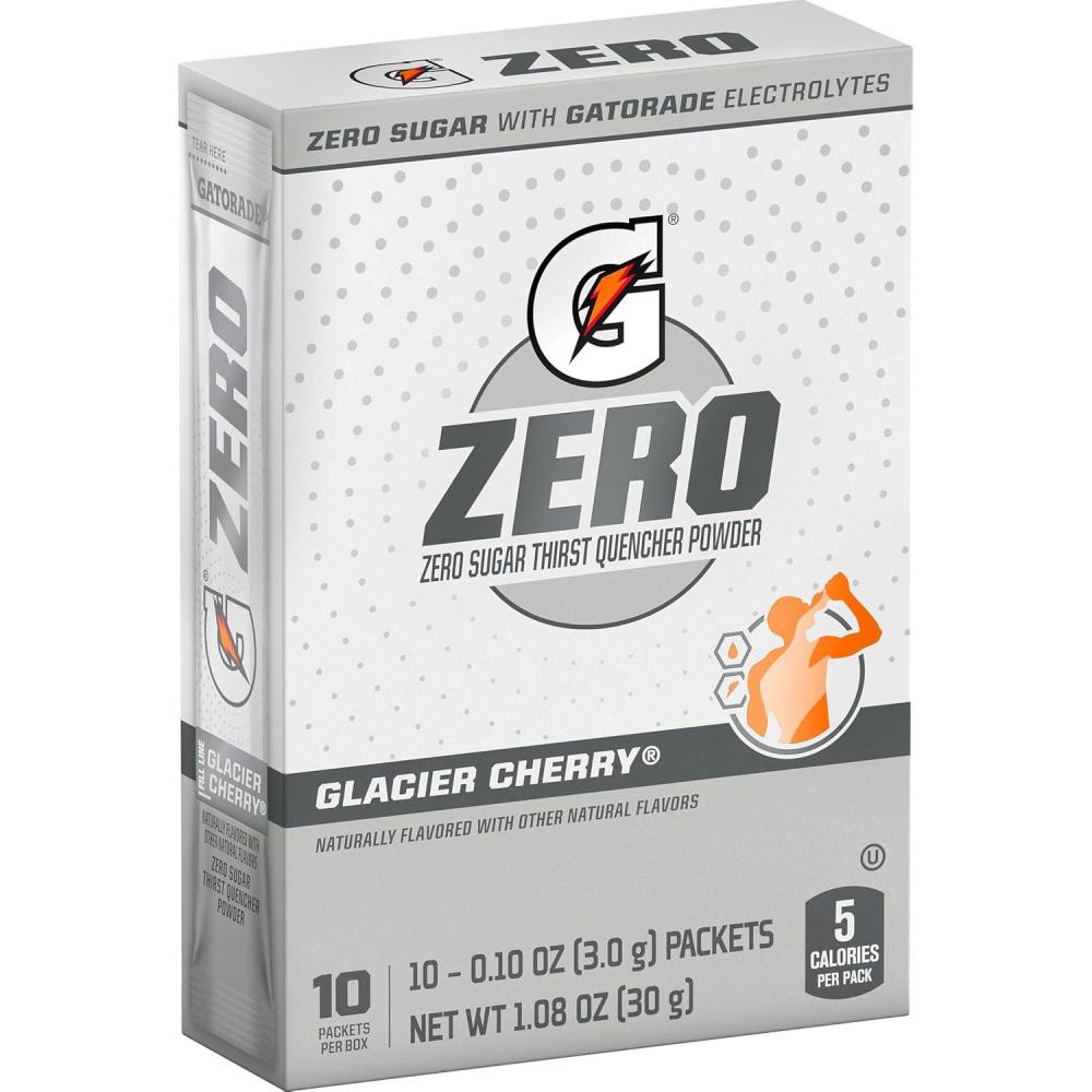 imageGatorade G Zero Powder Packets Glacier Cherry 108oz 10ctGlacier Cherry