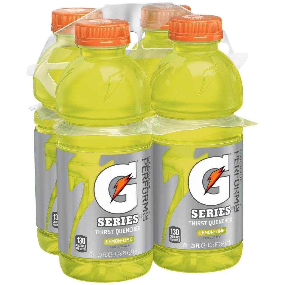 imageGatorade Sports Drink Lemon Lime 20oz 4pk Bottles