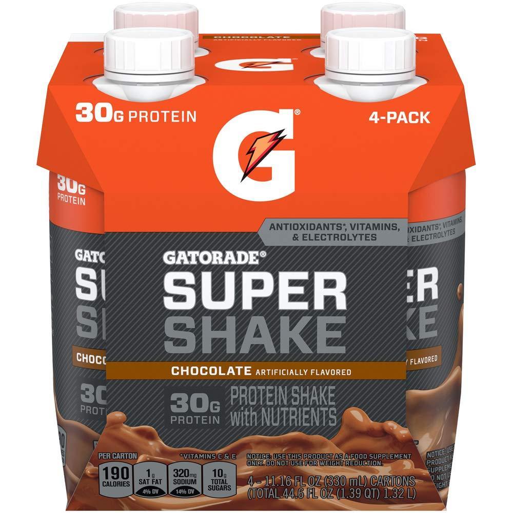 imageGatorade Super Shake Vanilla 30g Protein 1116 Fl oz Carton Pack of 4Chocolate