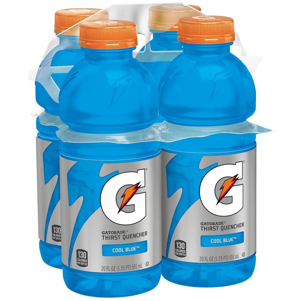 imageGatorade Thirst Quencher Sports Drink Cool Blue 20oz Bottles 4 Pack Electrolytes for RehydrationCool Blue