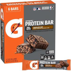 Gatorade Whey Protein Recover Bars Chocolate Chip, 2.8 Oz, 6 Ct