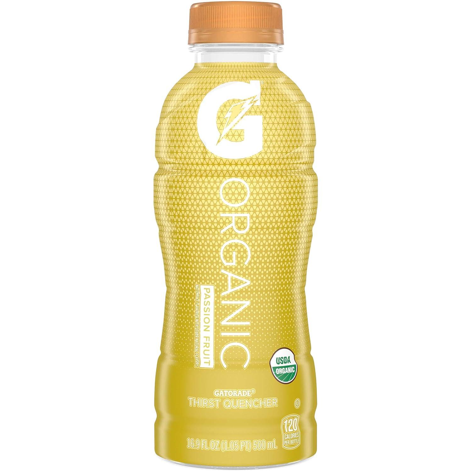 image:imageG Organic 3 Flavor Variety Pack Gatorade Sports Drink Organic Hydration USDA Certified Organic 169 fl oz Bottles Pack of 12Passion Fruit Mixed Berry Strawberry