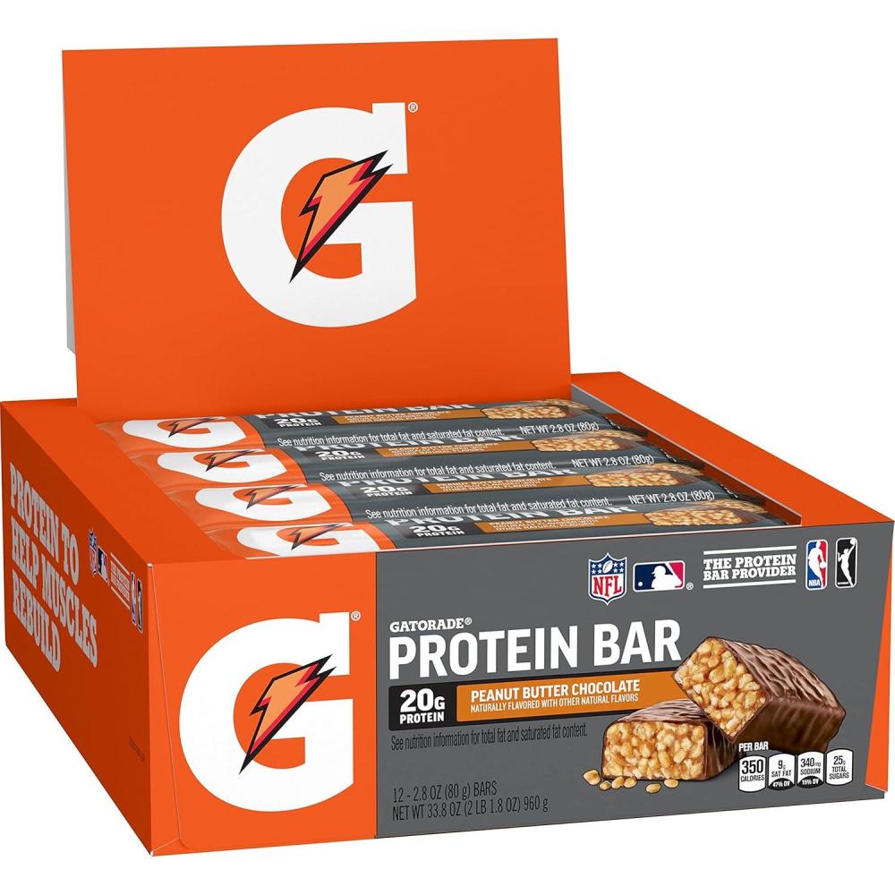 image:imageGatorade Whey Protein Bars Peanut Butter Chocolate 28 Oz 6 CtPeanut Butter Chocolate
